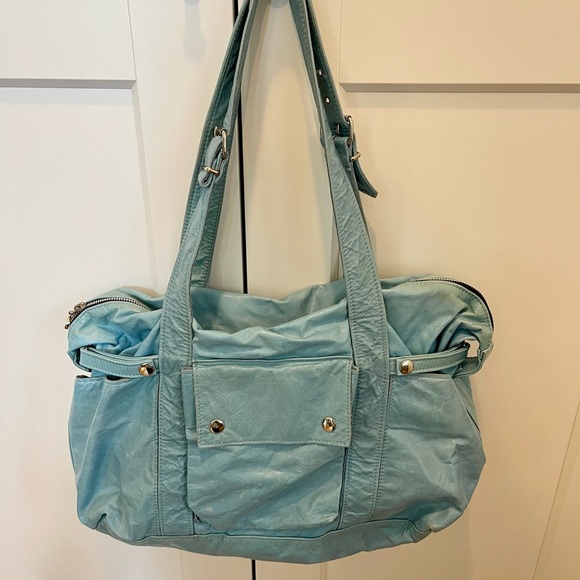 Rare ooak Sky Blue Not Rational Hansel Diaper Bag  Laptop Bag - Picture 2 of 5